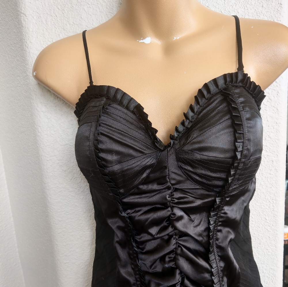 Sexy black padded bustier top S